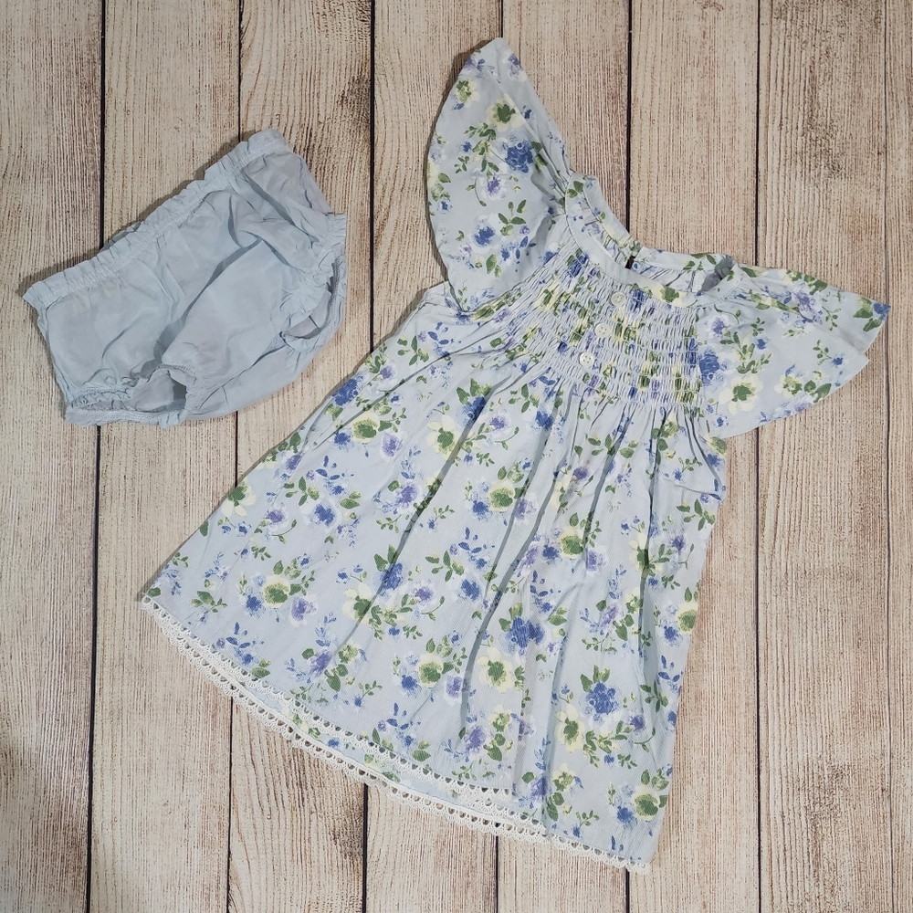 Mud Pie Smocked Baby Dress 9- 12m